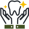 Hands holding a clean tooth